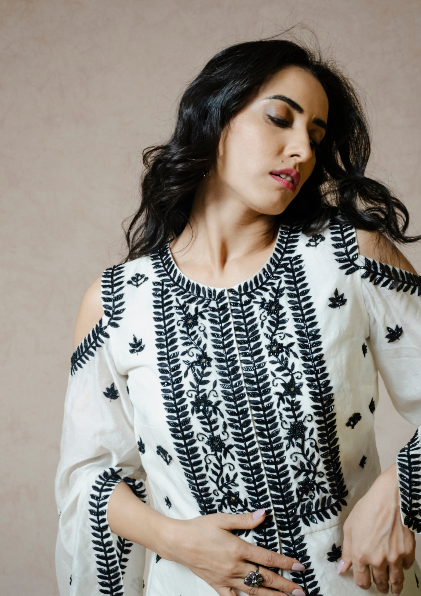 Akira Black and White Jumpsuit and Jacket Set.