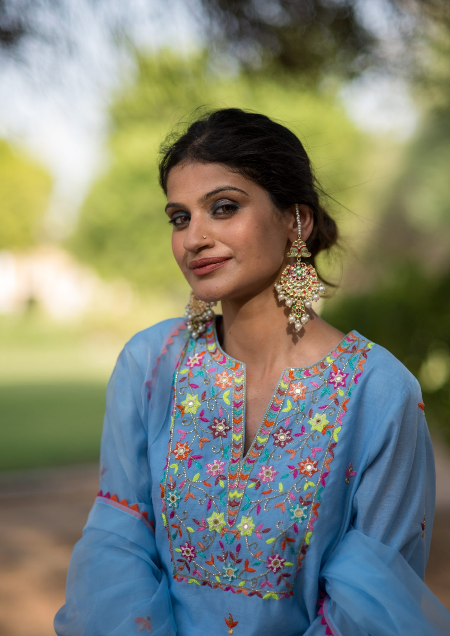 Akira Mayra Powder Blue Palazzo Kurta Set.