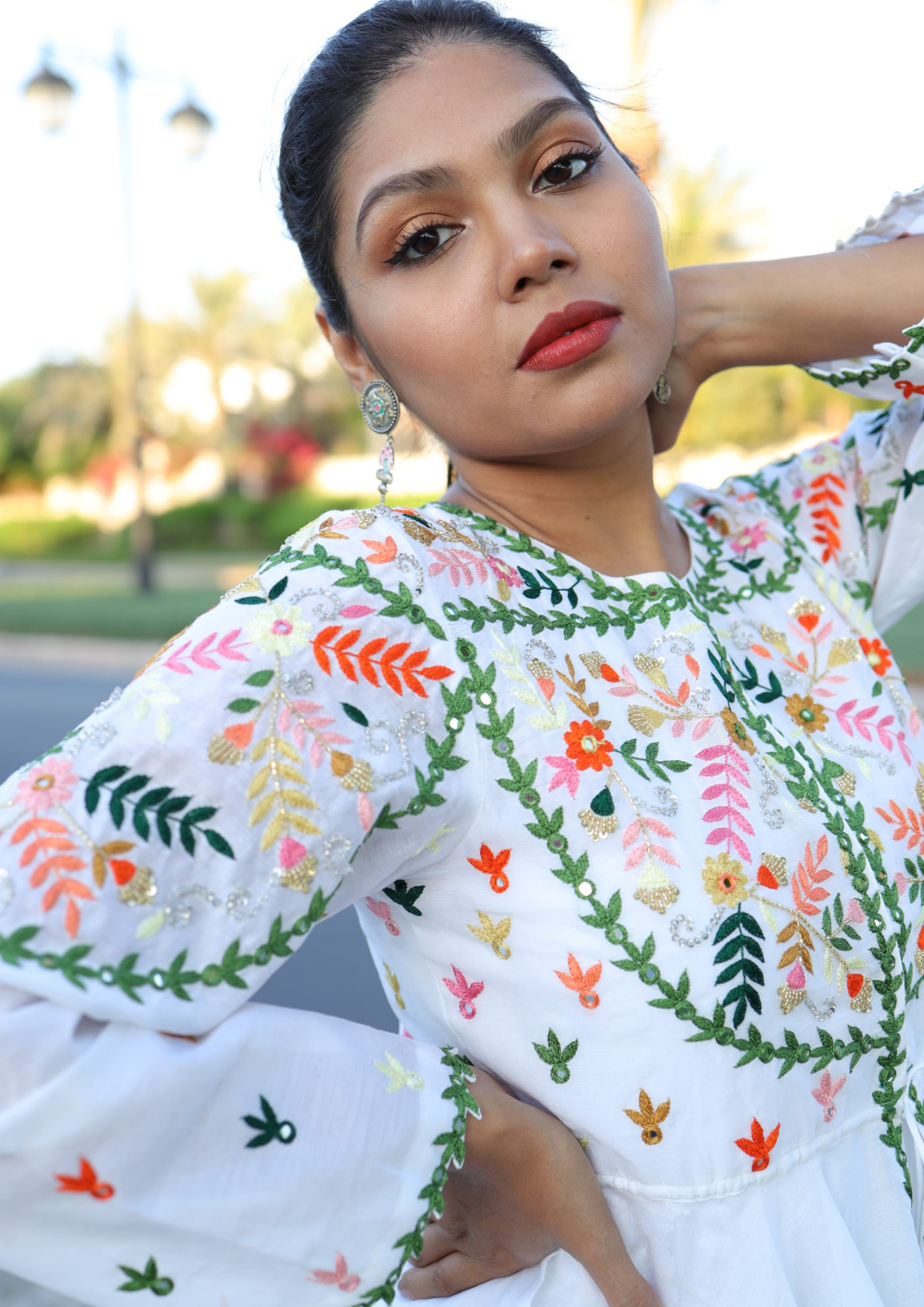 Sorbet Rani White Jumpsuit and Jacket Set.