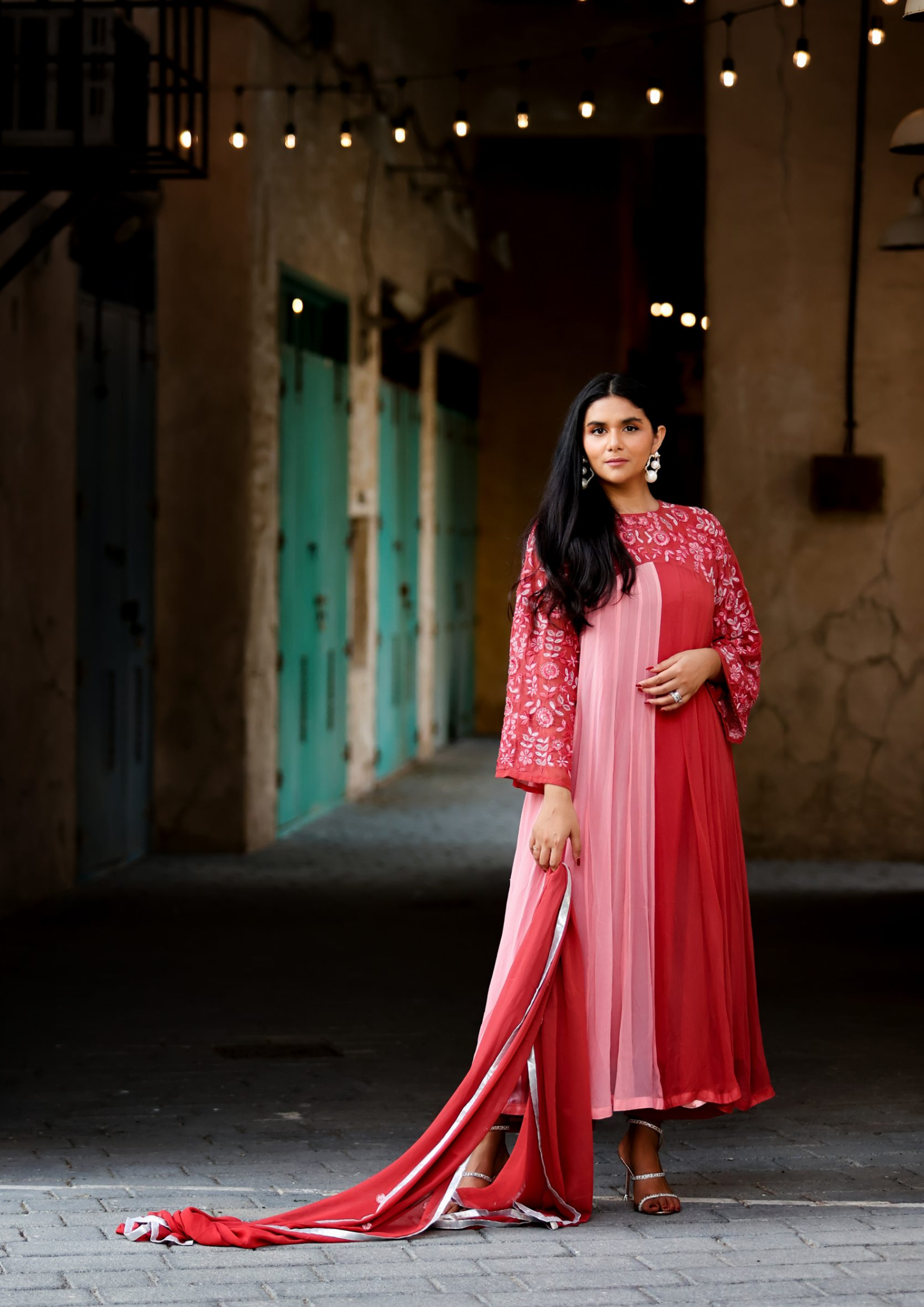 Sorbet Ayaat Two Toned Anarkali Set.