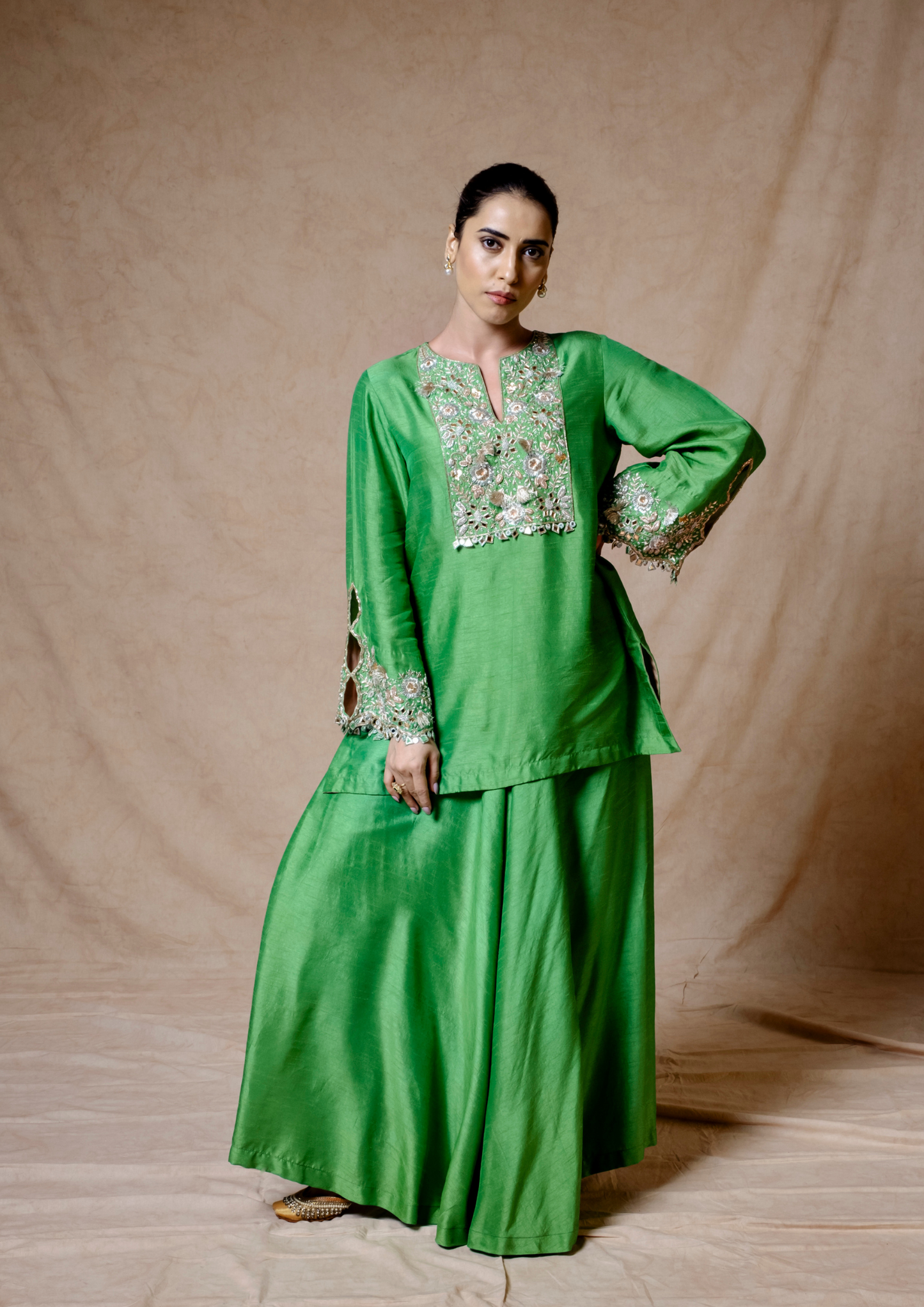 Noor Emerald Green Dhoti Pant Set