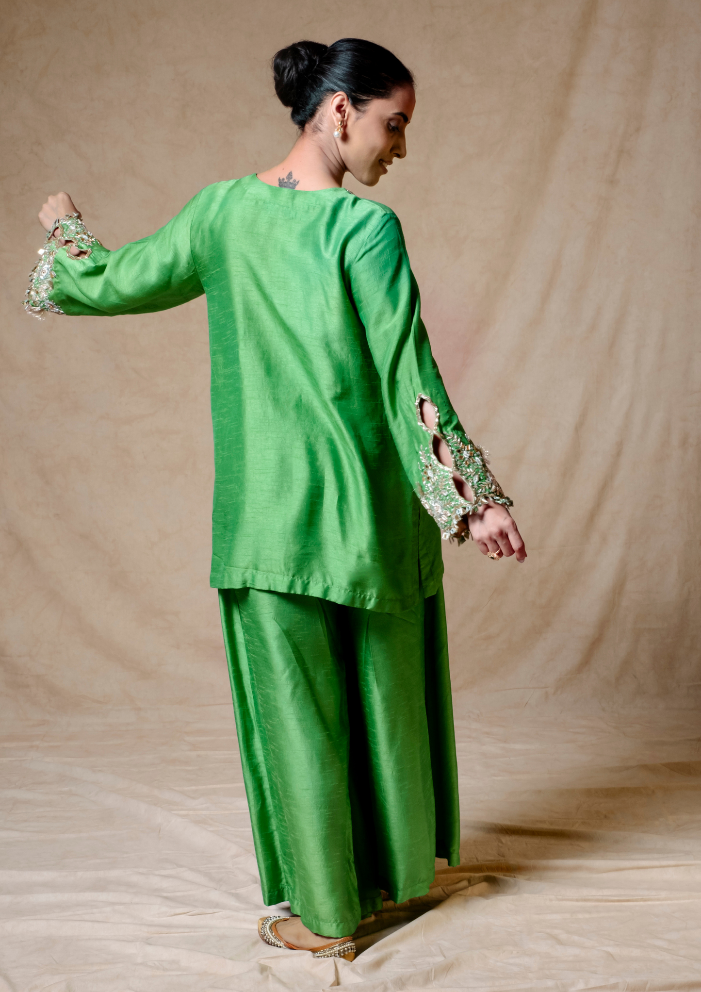 Noor Emerald Green Dhoti Pant Set