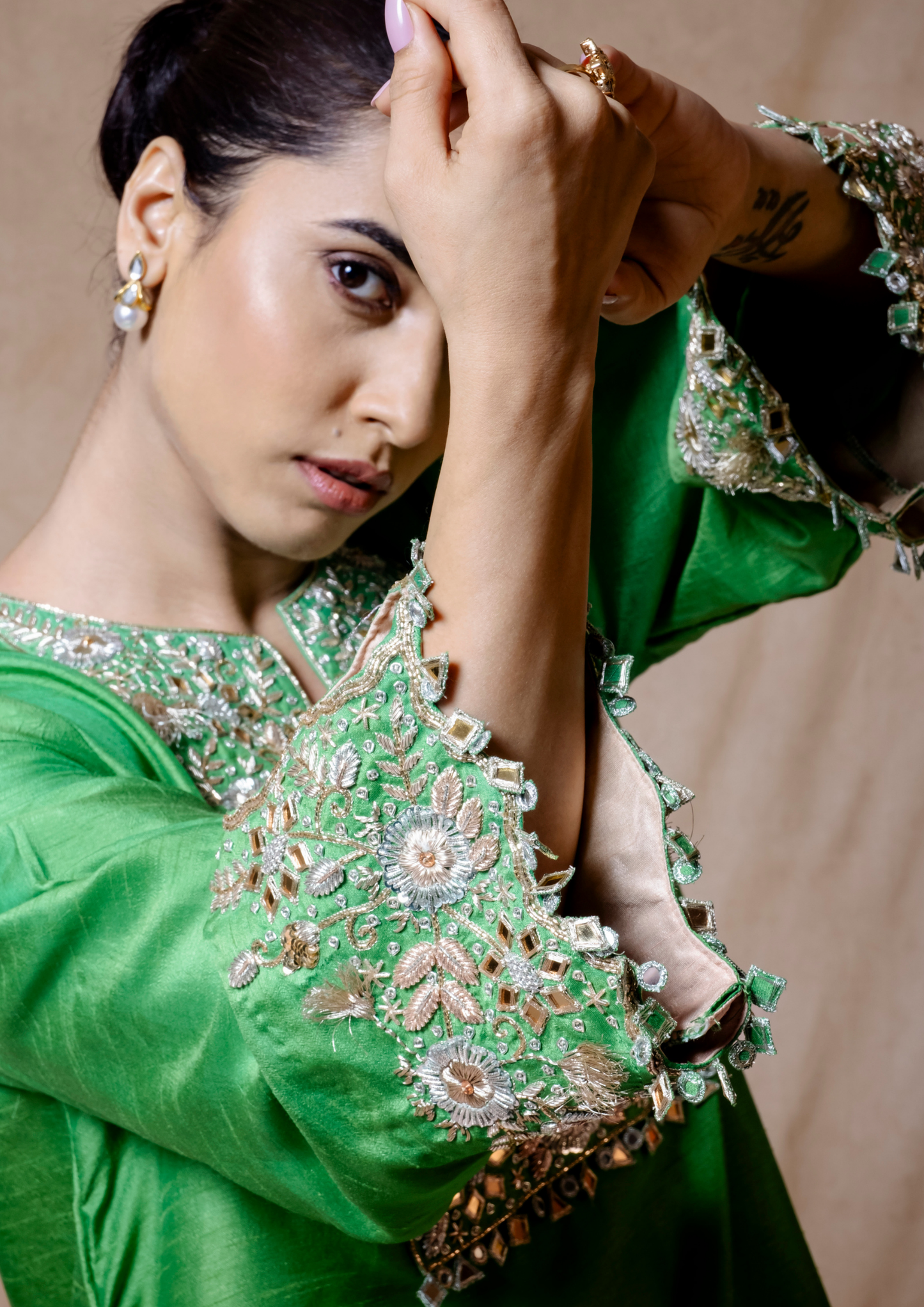 Noor Emerald Green Dhoti Pant Set