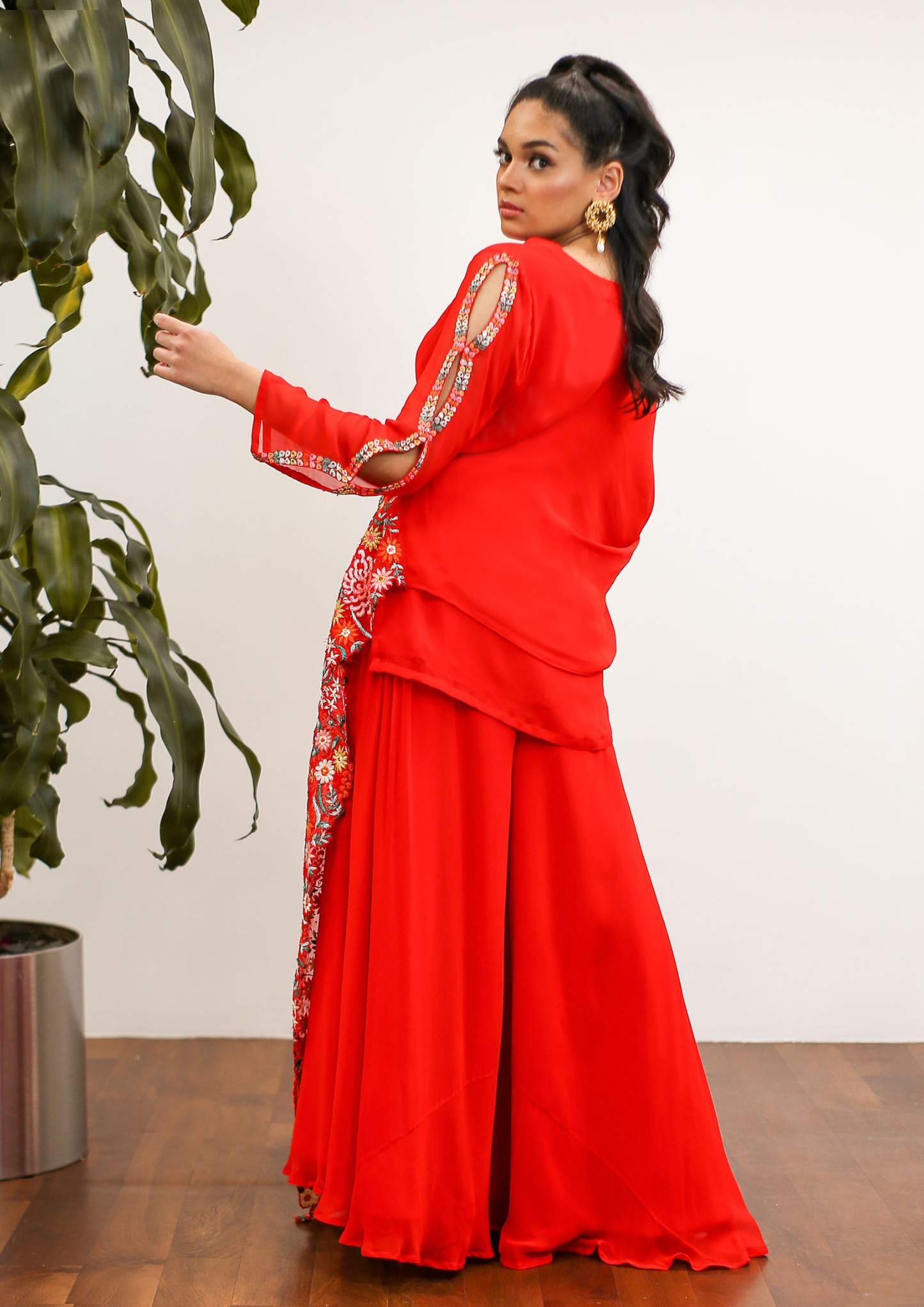 Sorbet Kia Draped Palazzo Kurta Set