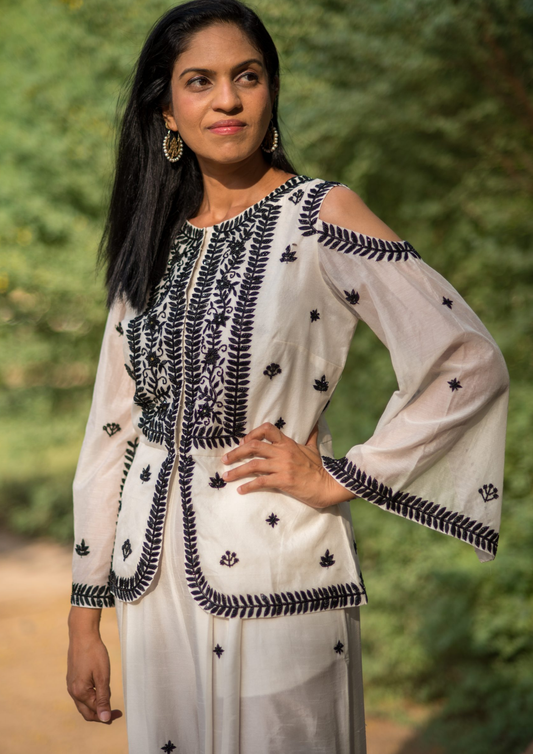 Akira Black and White Jumpsuit and Jacket Set