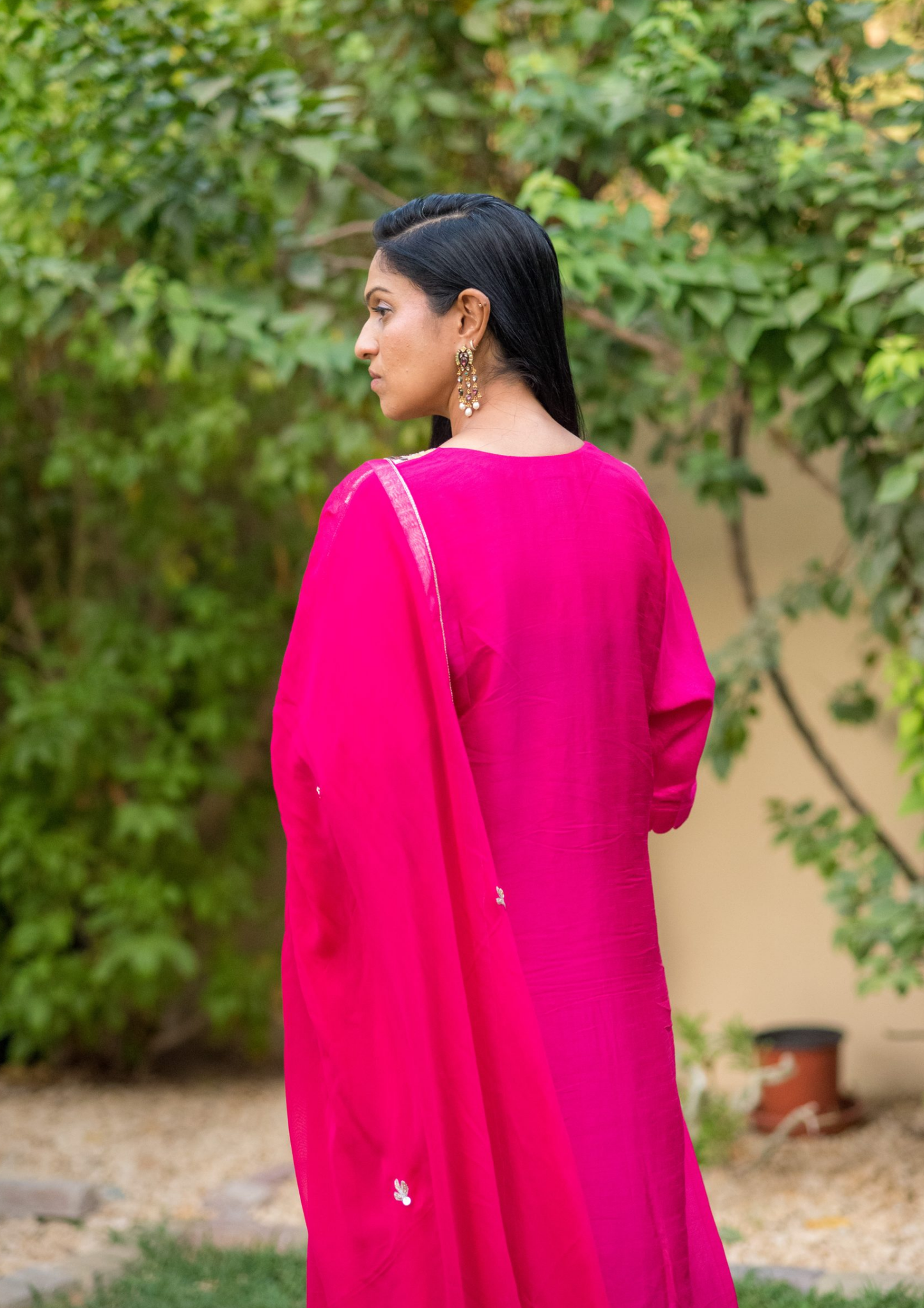 Sorbet Maya Double Toned Peach and Pink Kurta Set