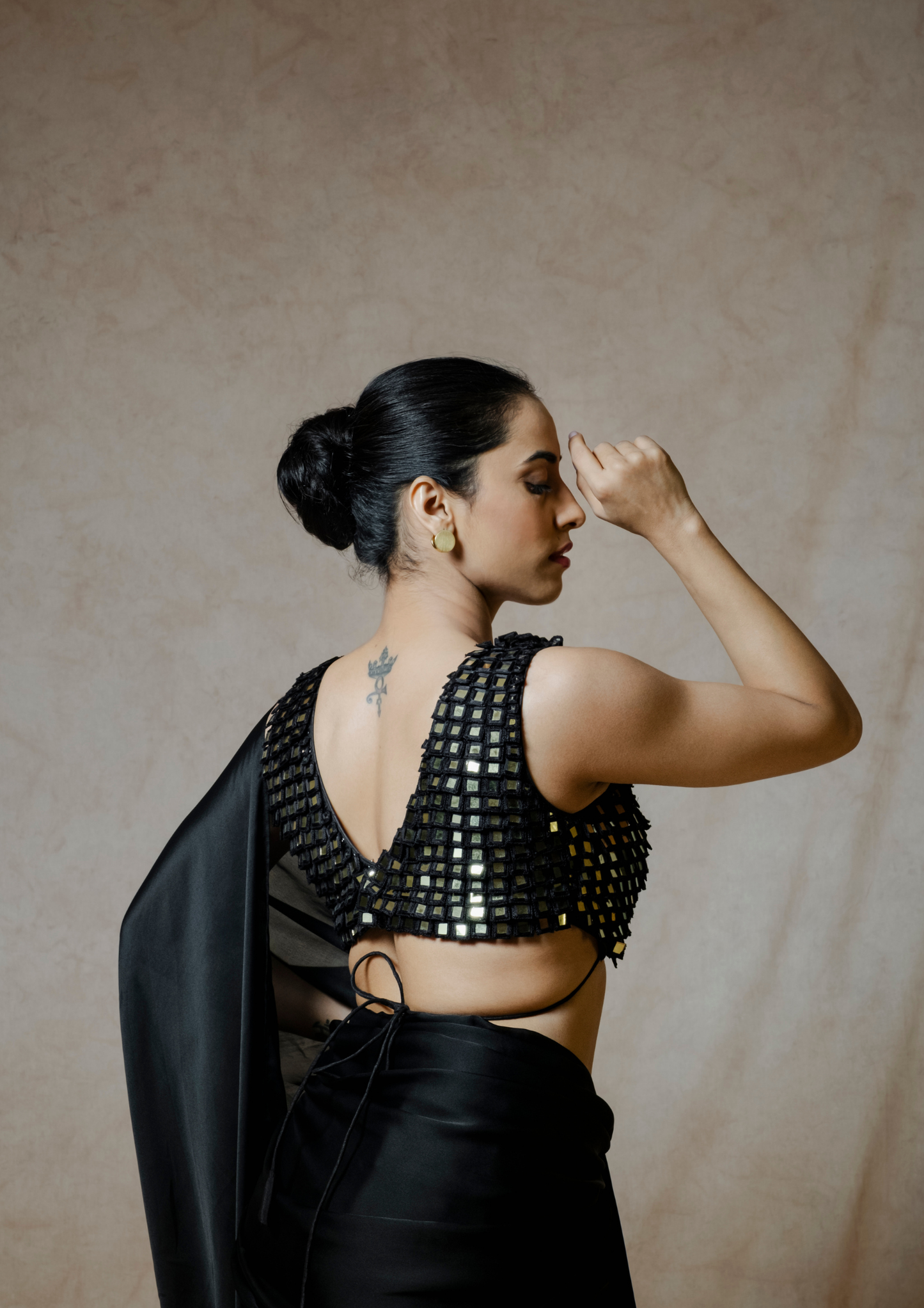 Noor Midnight Black Saree Set