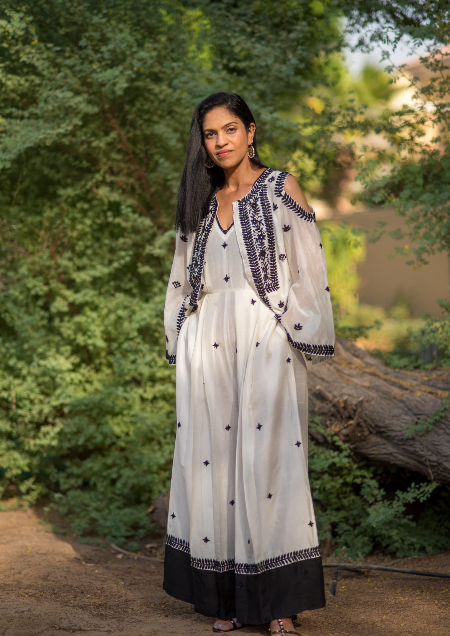 Akira Black and White Jumpsuit and Jacket Set
