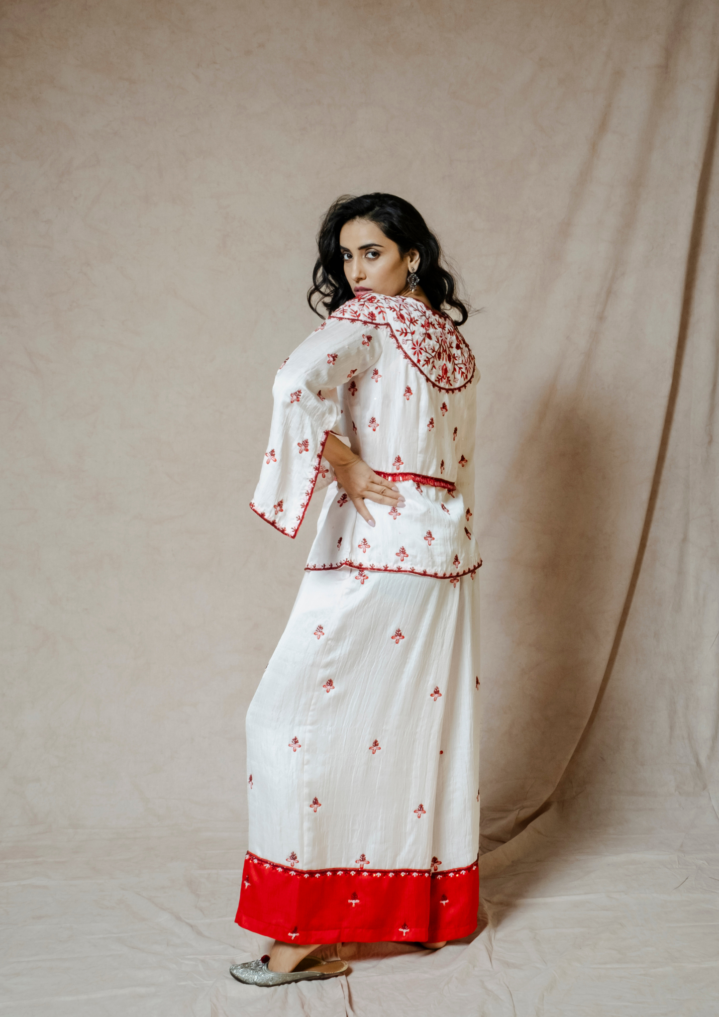 Akira Red and Dusty Pink Jumpsuit and Jacket Set.
